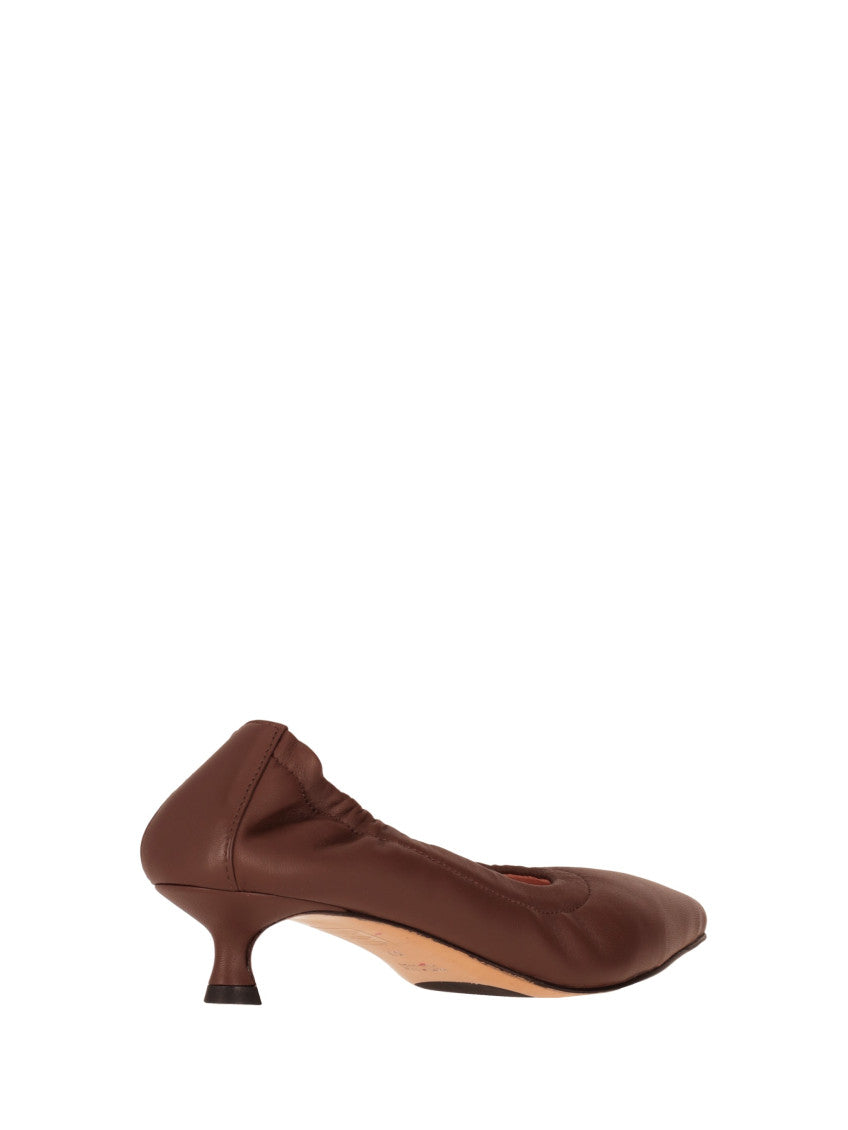 Dark Brown Slip On Pumps 5