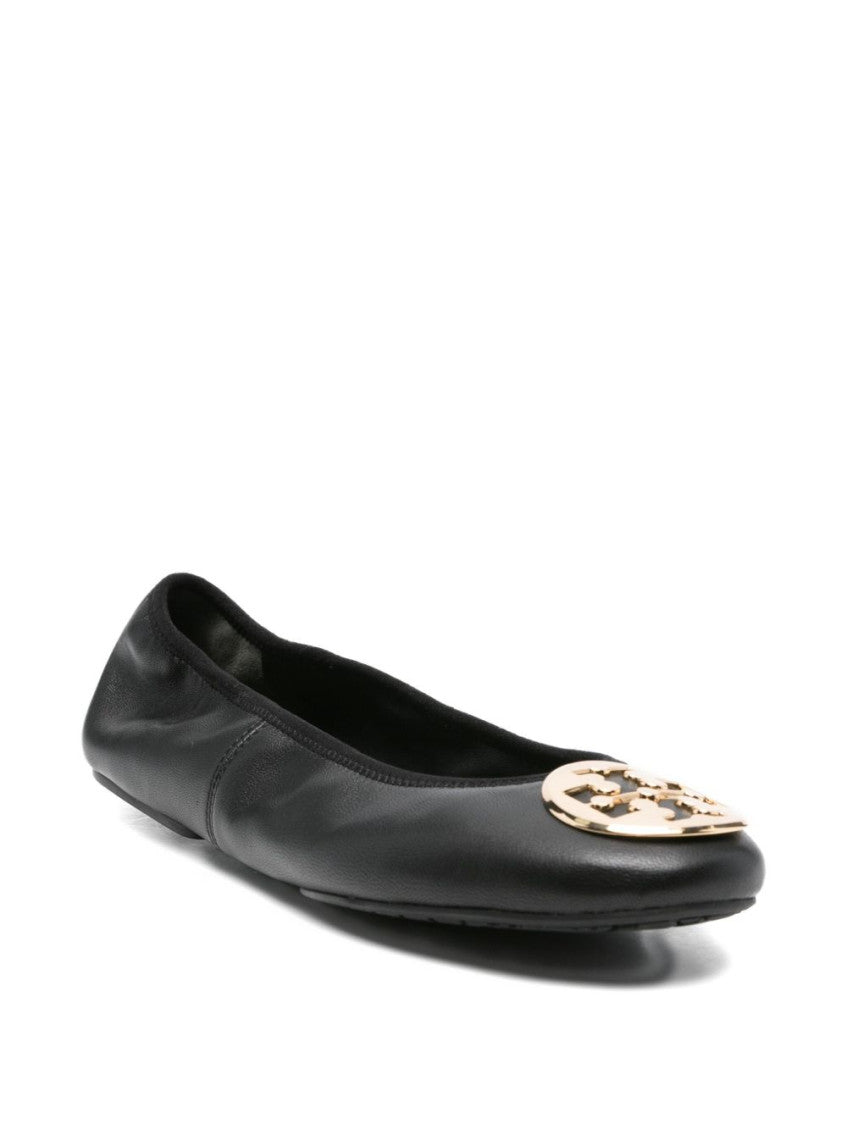 Black Leather Ballet Flats 2