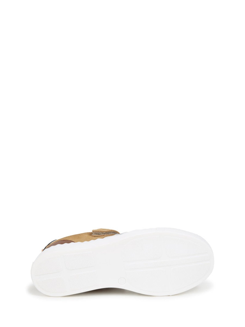 Girls Beige Color-Block Sneakers 4