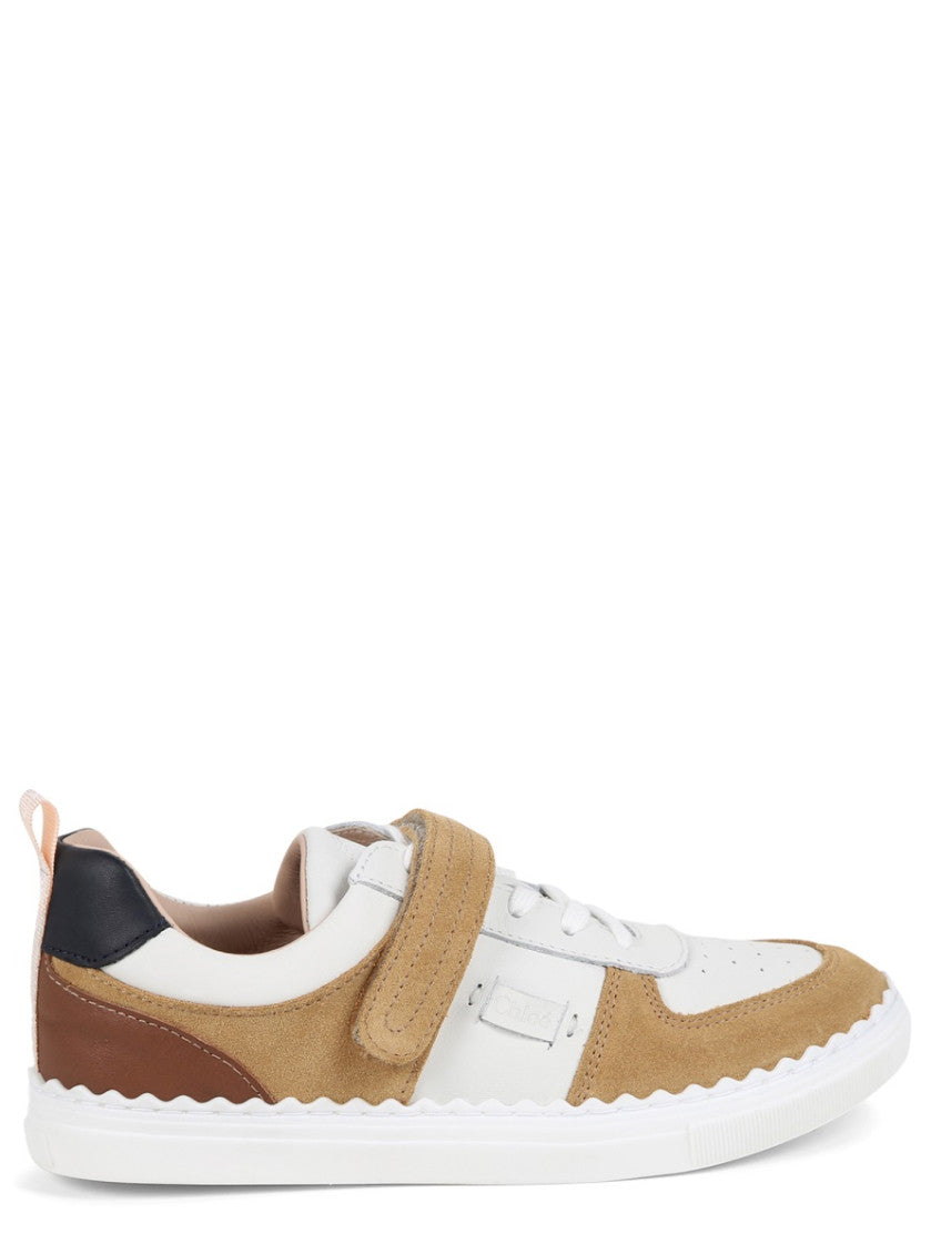 Girls Beige Color-Block Sneakers 7