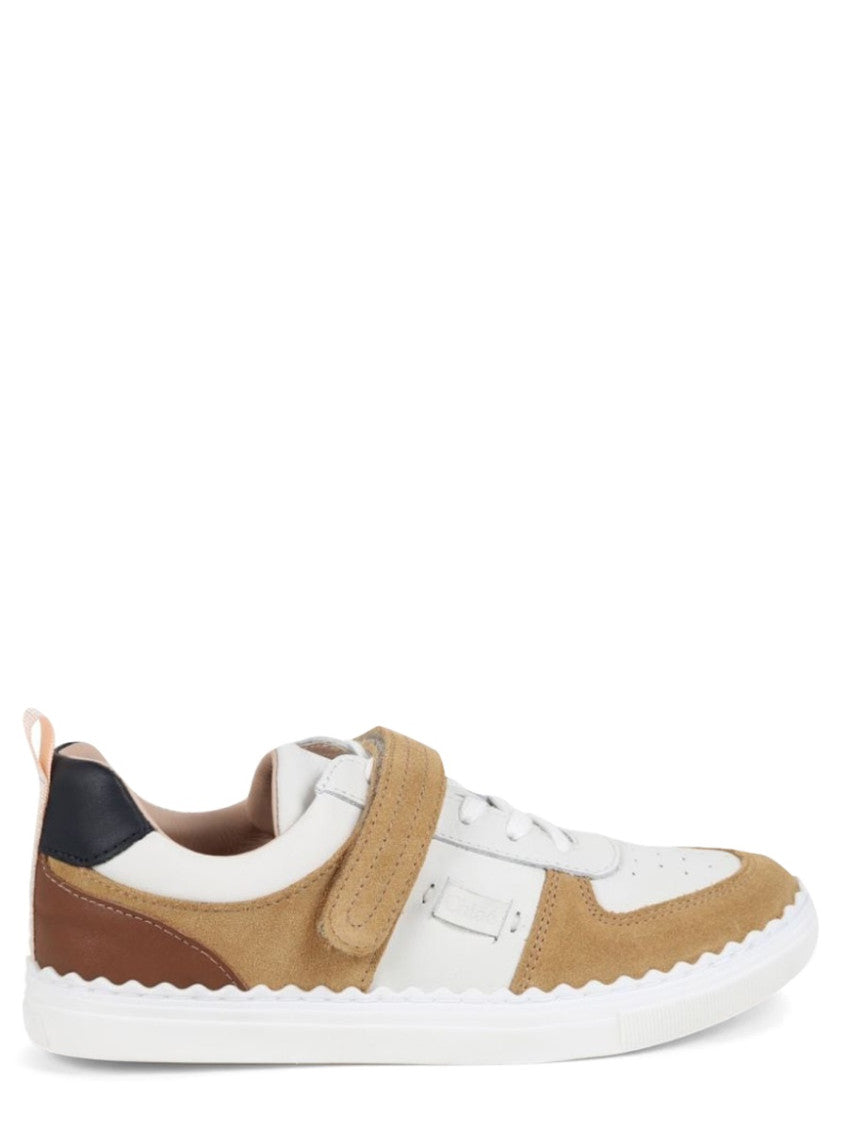 Girls Beige Color-Block Sneakers 9