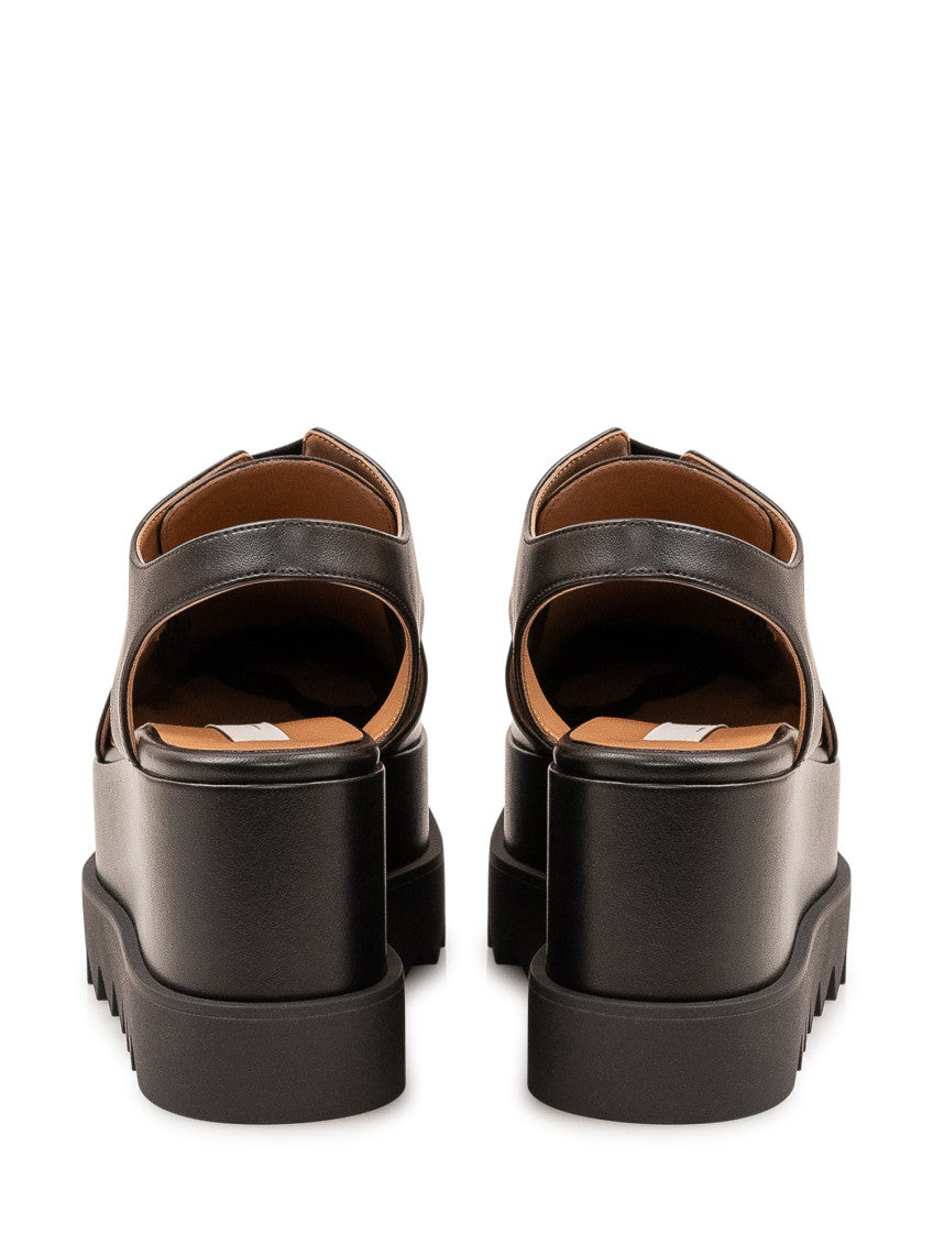 Brown Leather Wedge Sandals 3