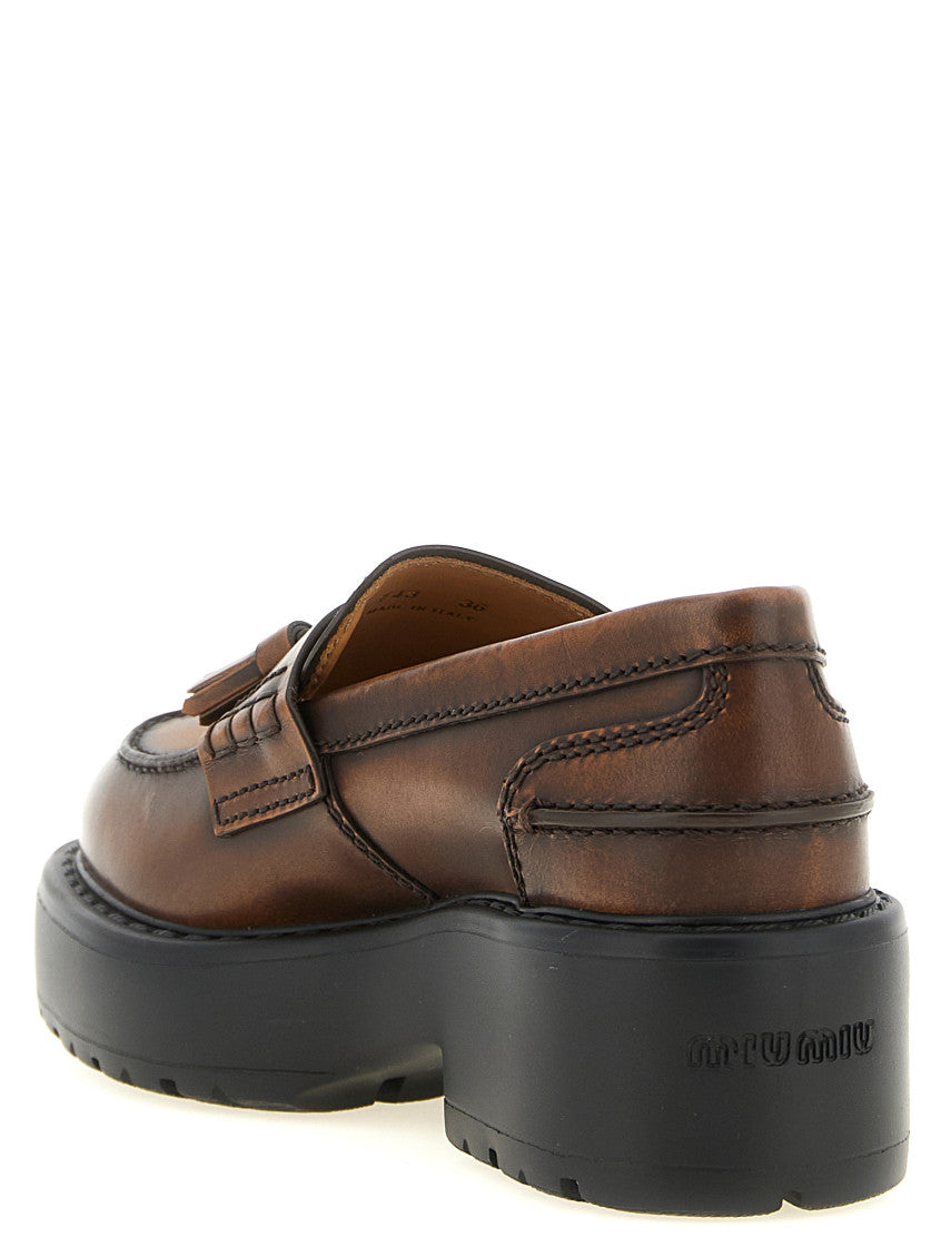 Brown Logo Tassel Loafers 3