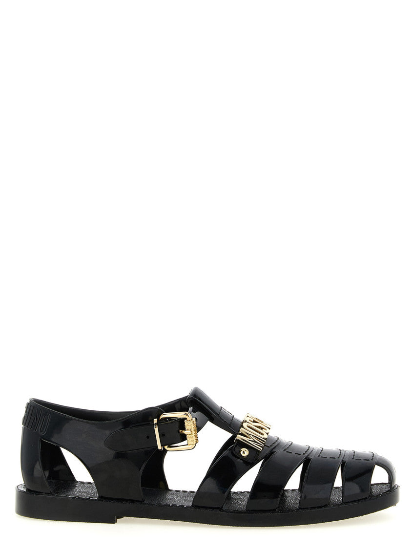Black Logo Collection Sandals 1
