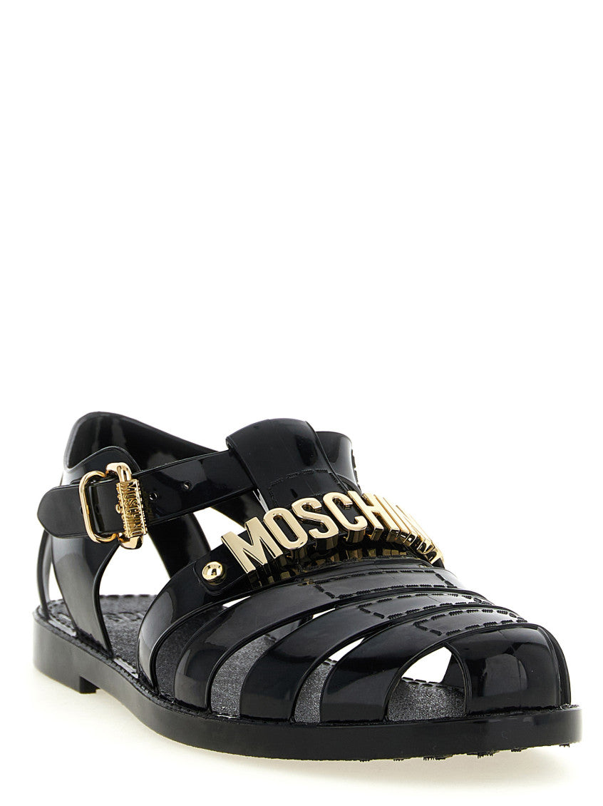 Black Logo Collection Sandals 2
