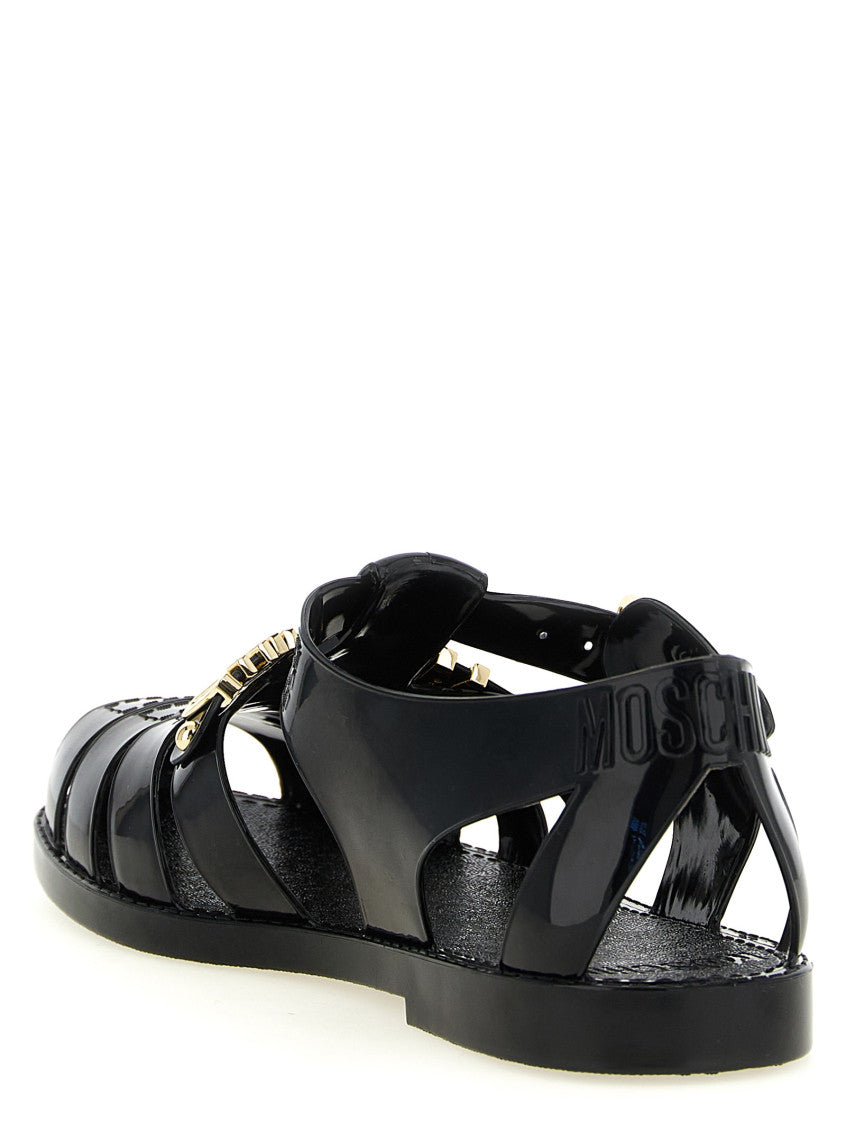 Black Logo Collection Sandals 3