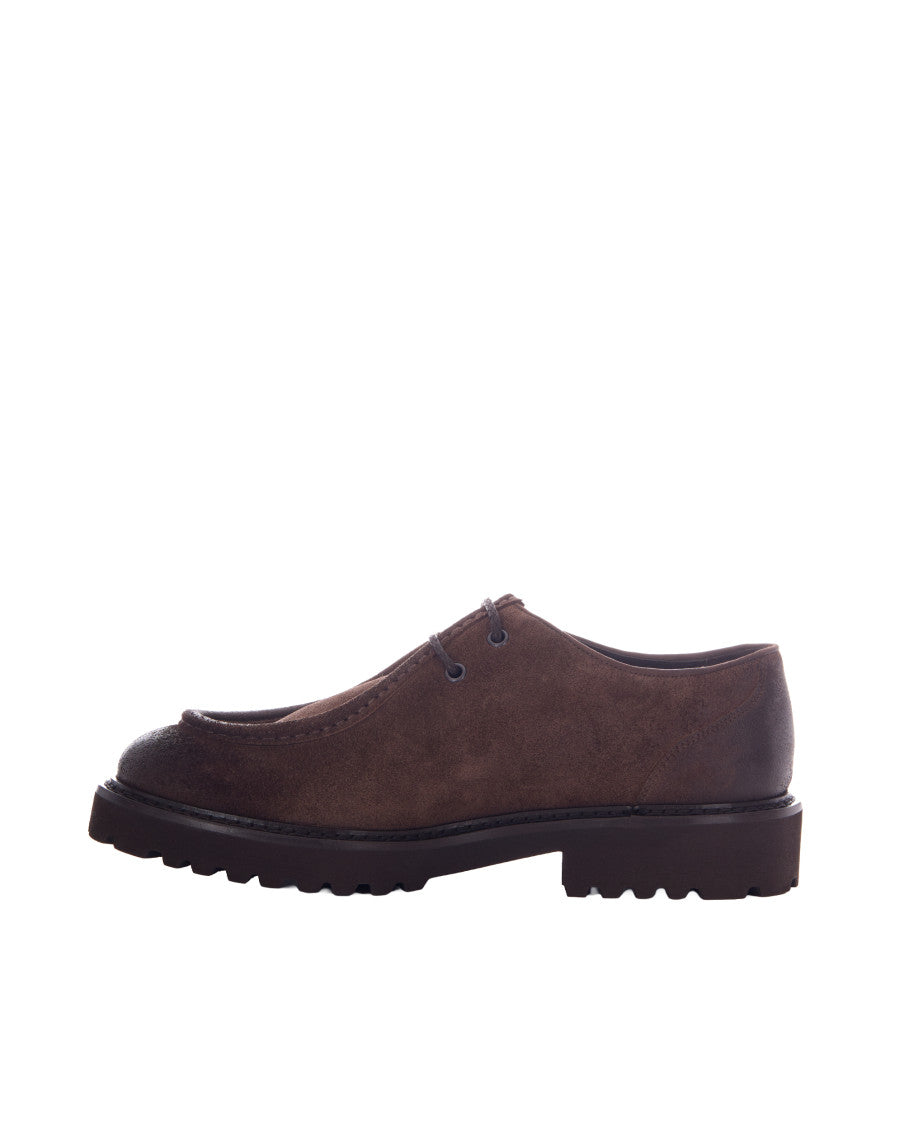 Brown Solid Lace Up Shoes 3
