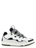 BlackWhite Woven Curb Sneakers 1