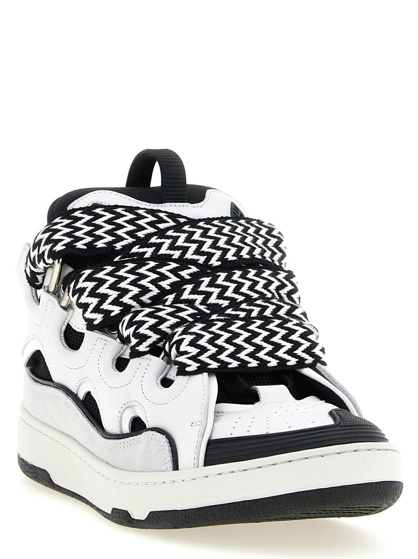BlackWhite Woven Curb Sneakers 2