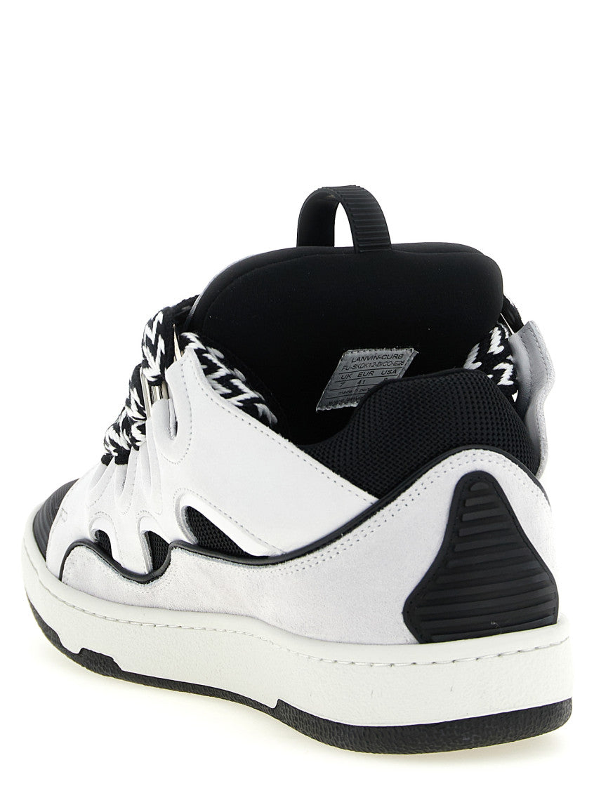 BlackWhite Woven Curb Sneakers 3