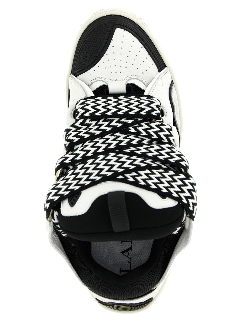 BlackWhite Woven Curb Sneakers 4