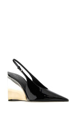 Black Leather Wedges 1