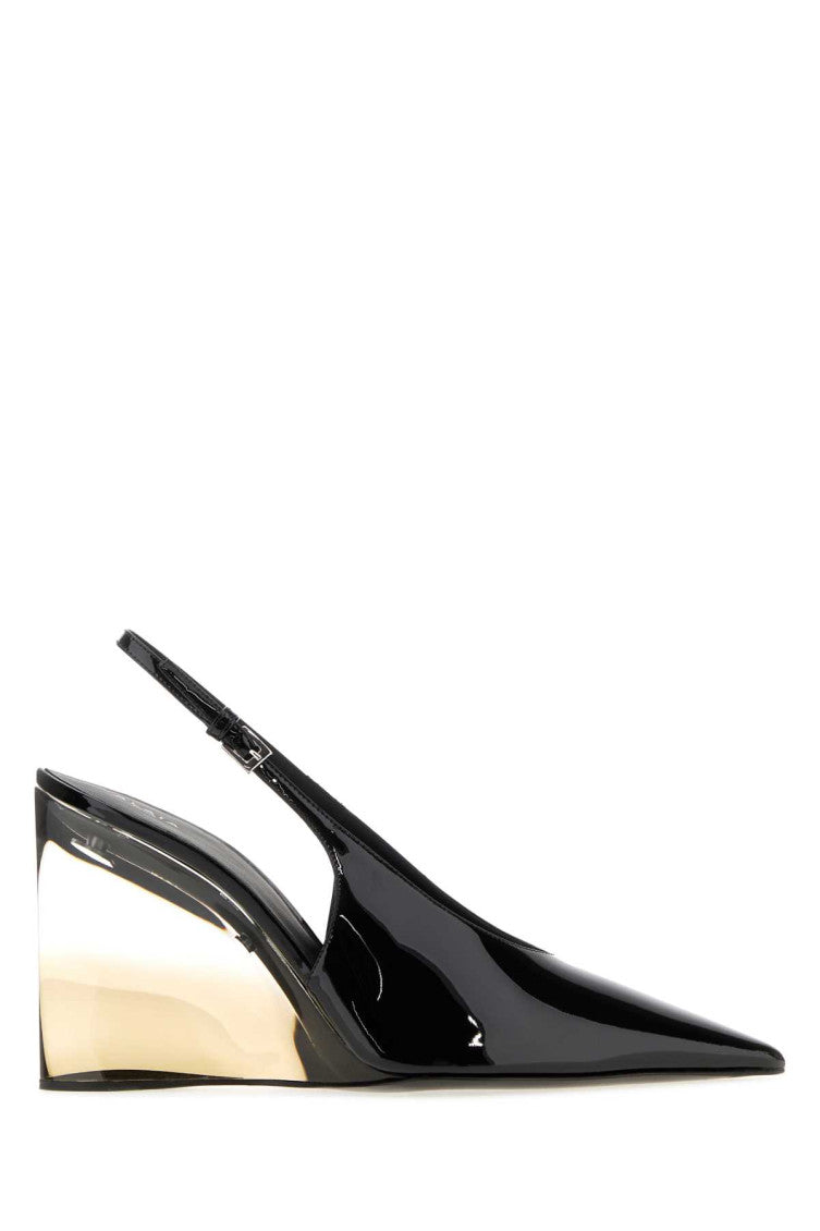 Black Leather Wedges 2