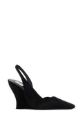 Black Suede Wave Wedges 1