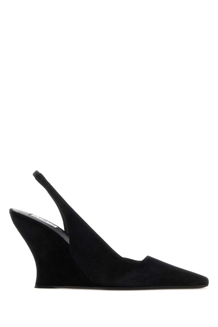 Black Suede Wave Wedges 2