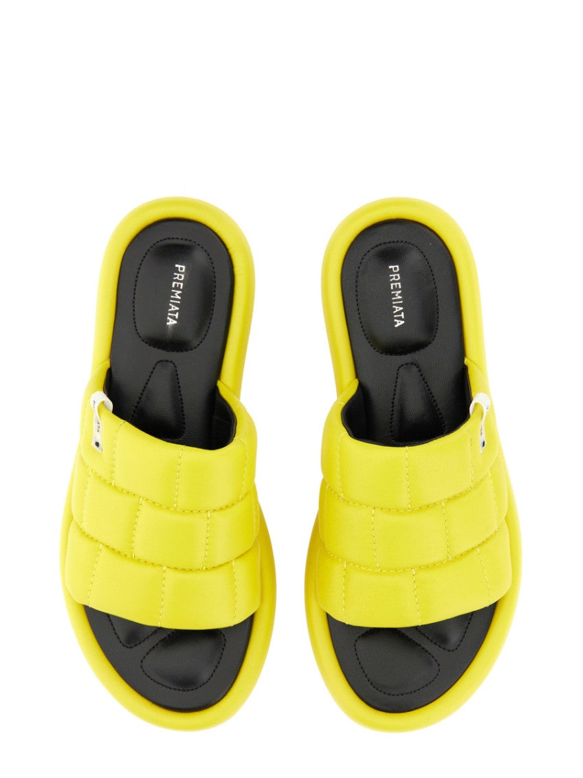 Yellow Slip On Sandals 3