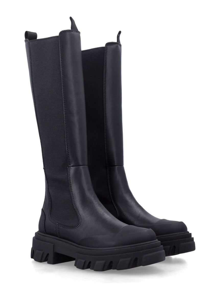 Black Solid Chelsea Boots 2