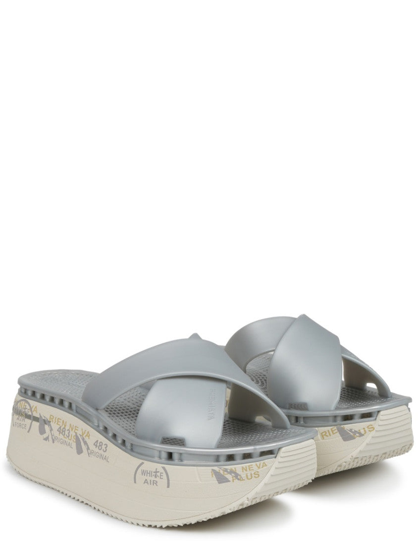 Silver Solid Moura Sandals 2