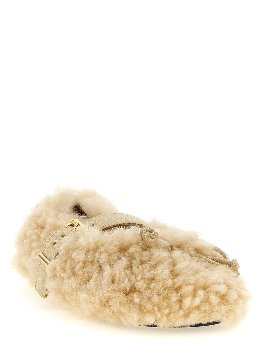 Beige Solid Ballet Flats 2