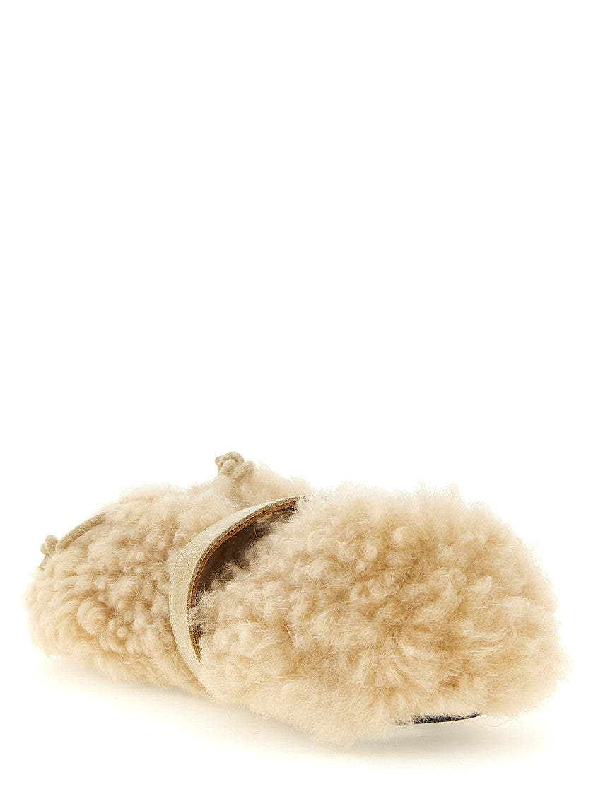 Beige Solid Ballet Flats 3