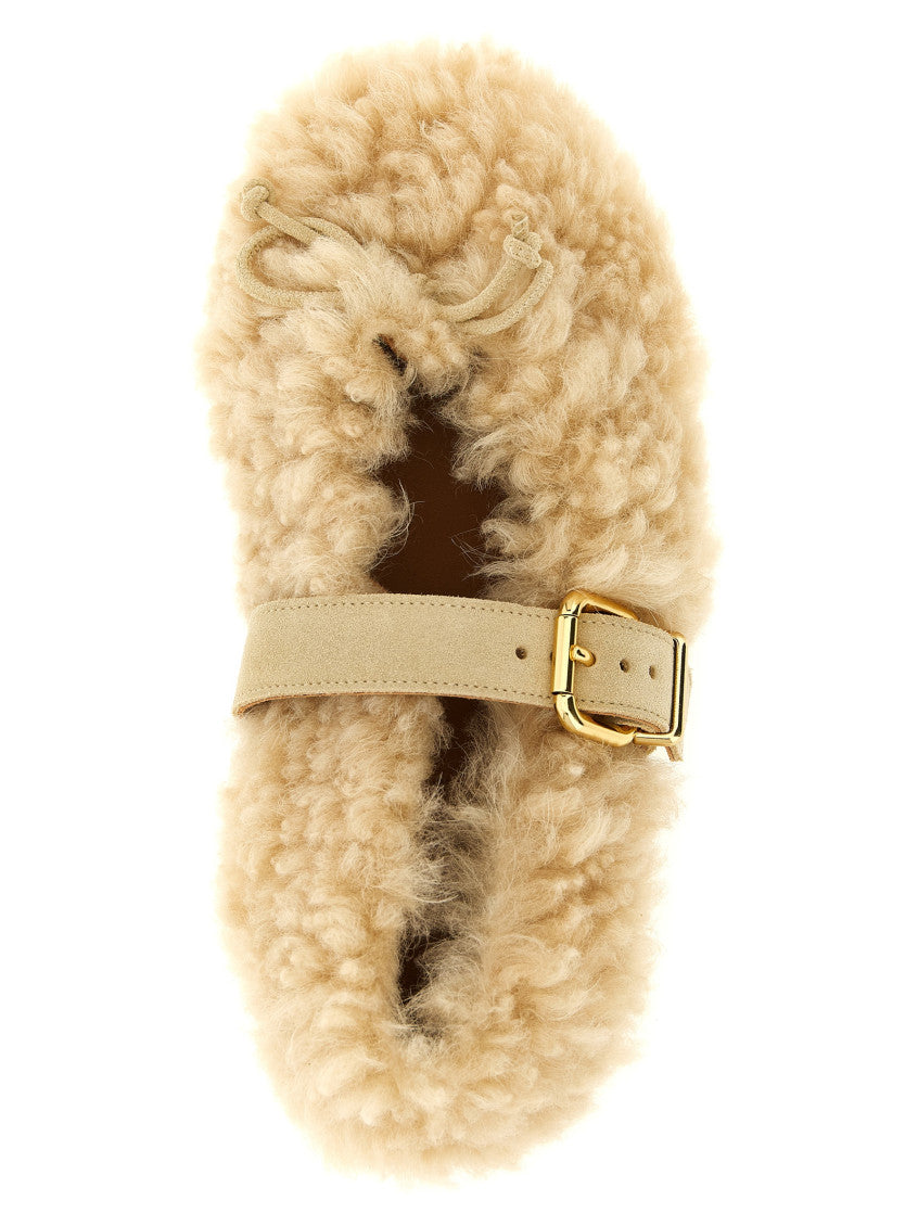 Beige Solid Ballet Flats 4