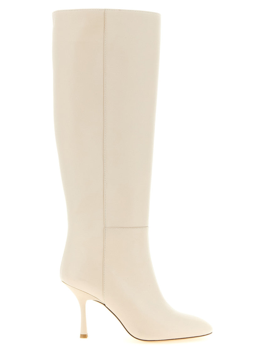 White Madison Leather Boots 1