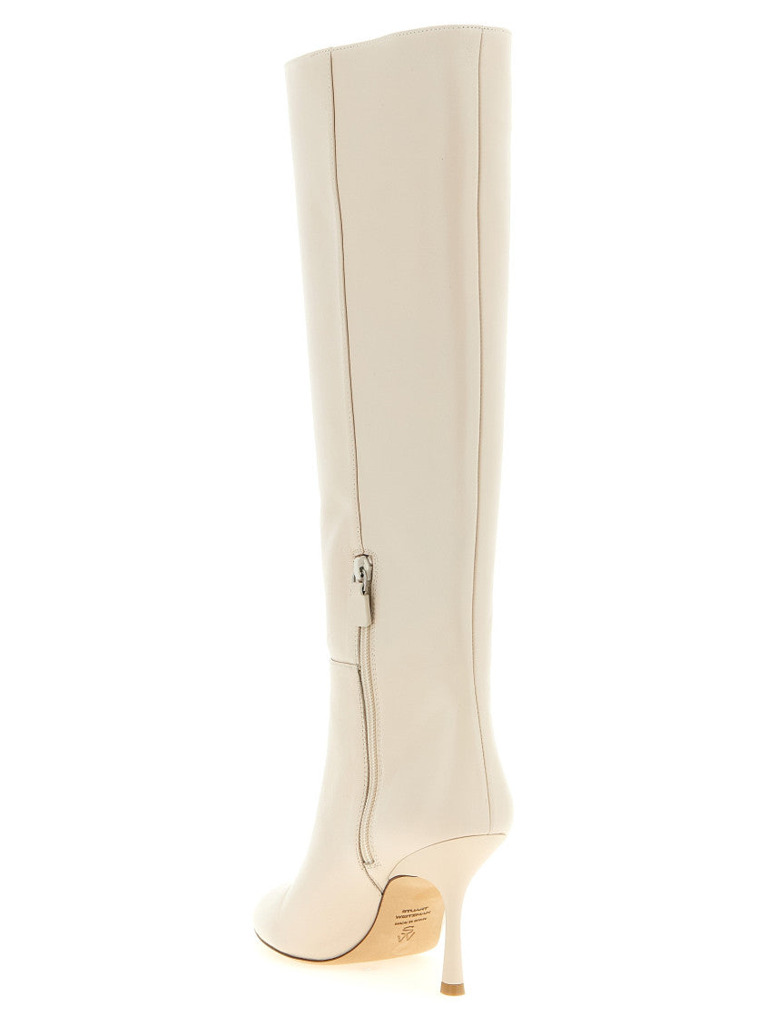 White Madison Leather Boots 3