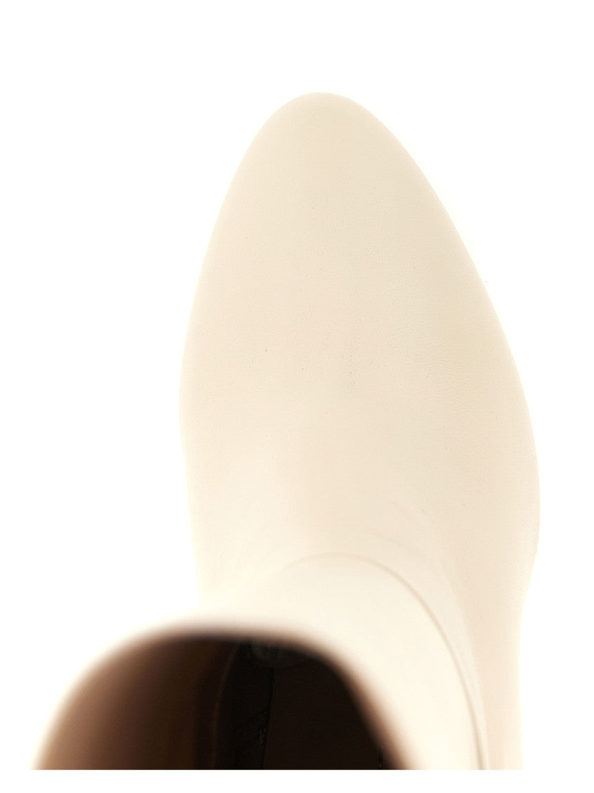 White Madison Leather Boots 4