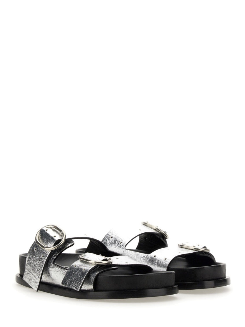 Silver Leather Sandals 2