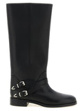 Black Leather Cheval Boots 1