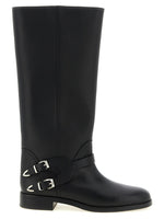 Black Leather Cheval Boots 1