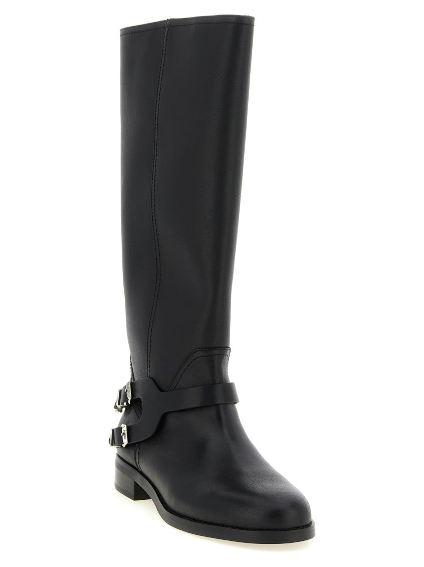 Black Leather Cheval Boots 2