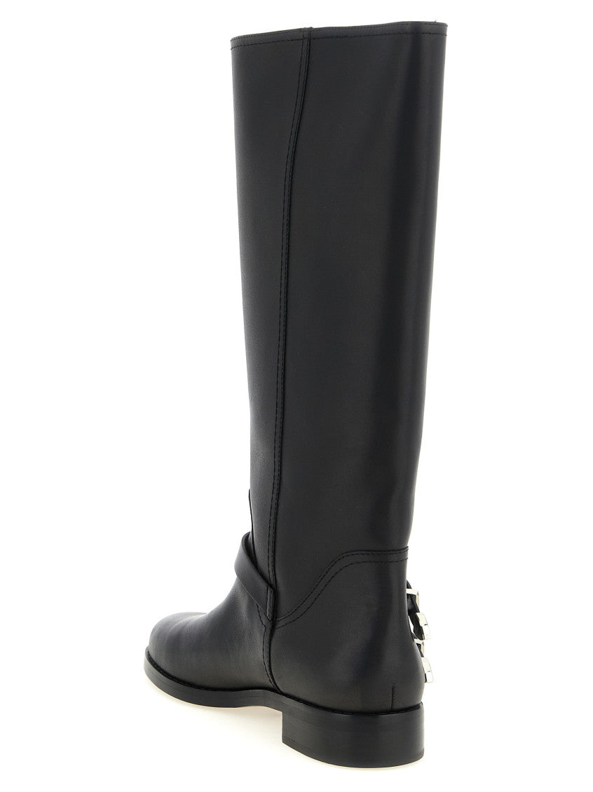 Black Leather Cheval Boots 3