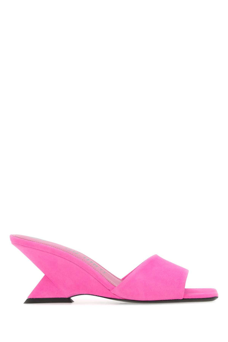Pink Suede Cheope Heels 1