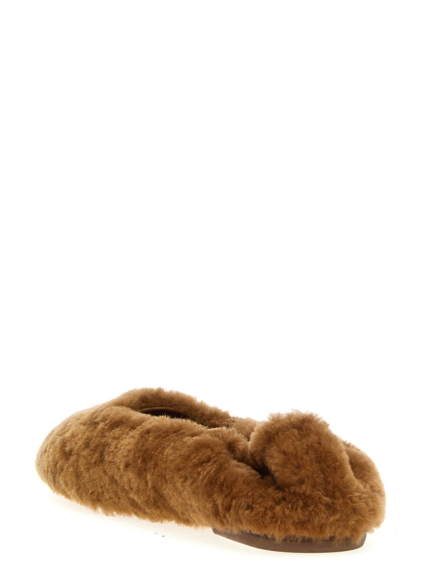 Brown Fur Ballet Flats 3