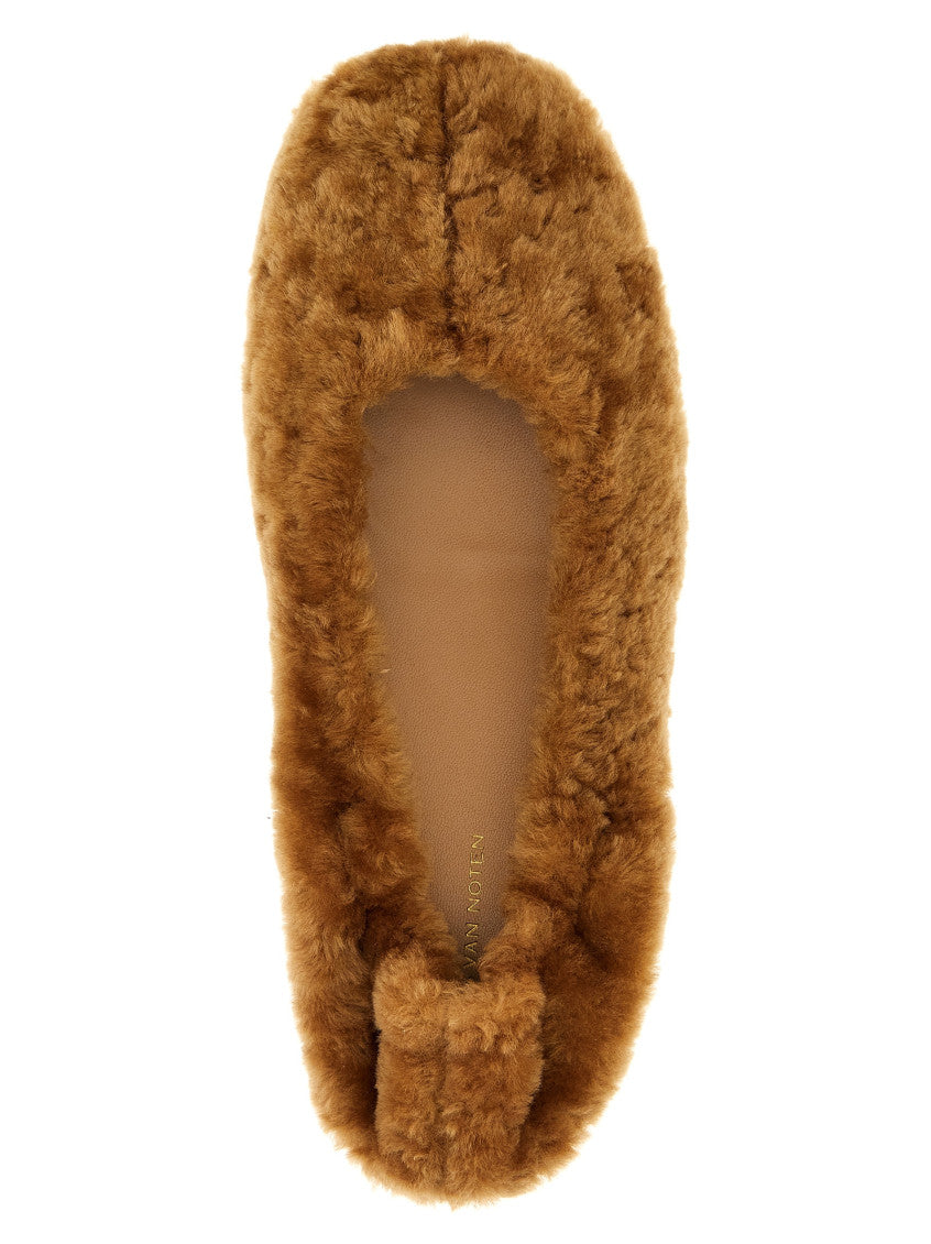 Brown Fur Ballet Flats 4