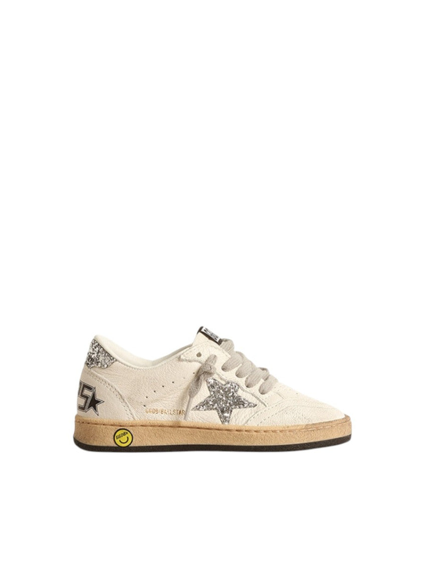 Kids White Embellished Sneakers 1