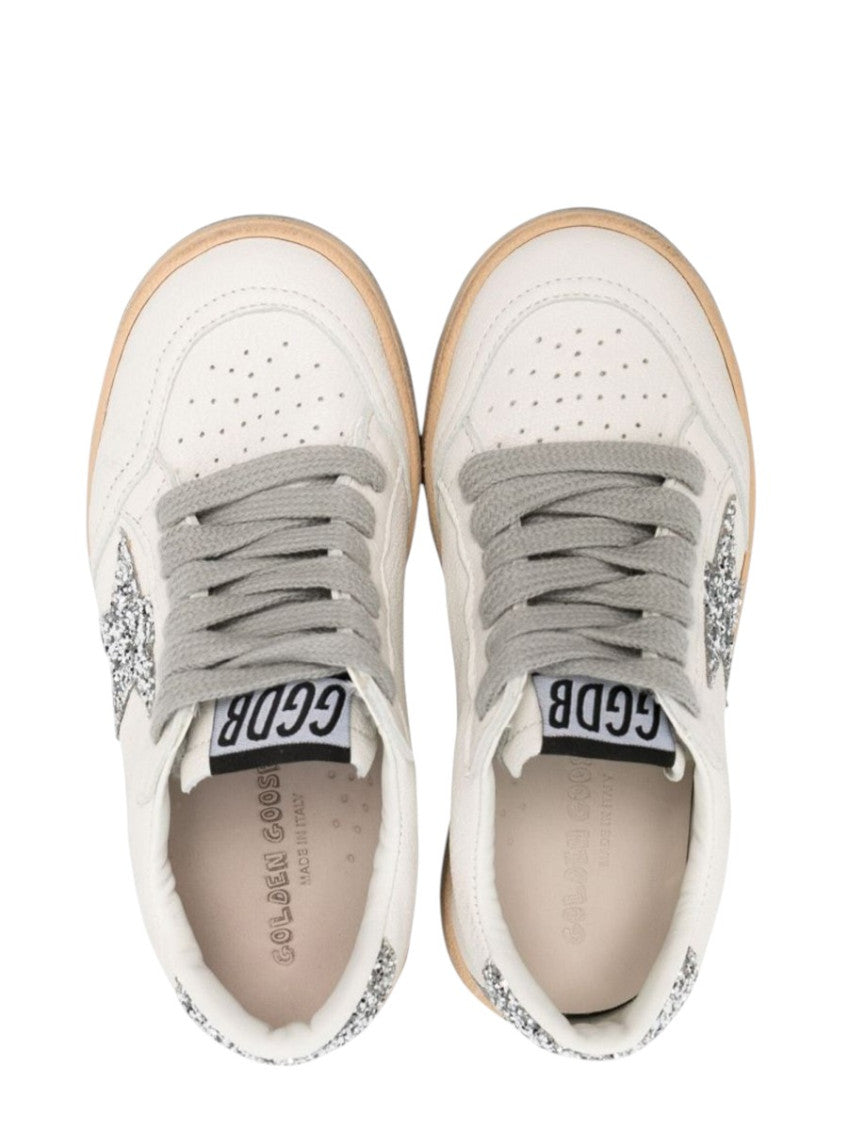 Kids White Embellished Sneakers 3