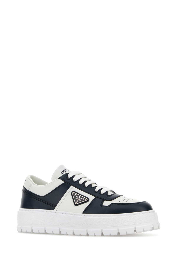 White Color Block Two-Tone Sneakers 2