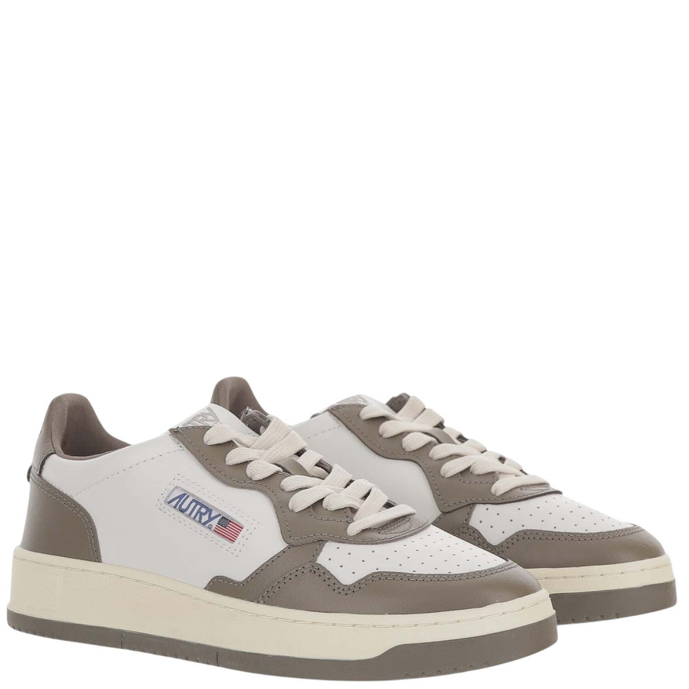 White Color Block Medalist Low Sneakers 2