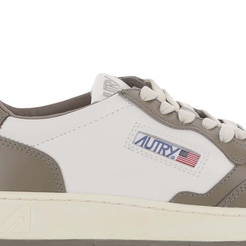 White Color Block Medalist Low Sneakers 4