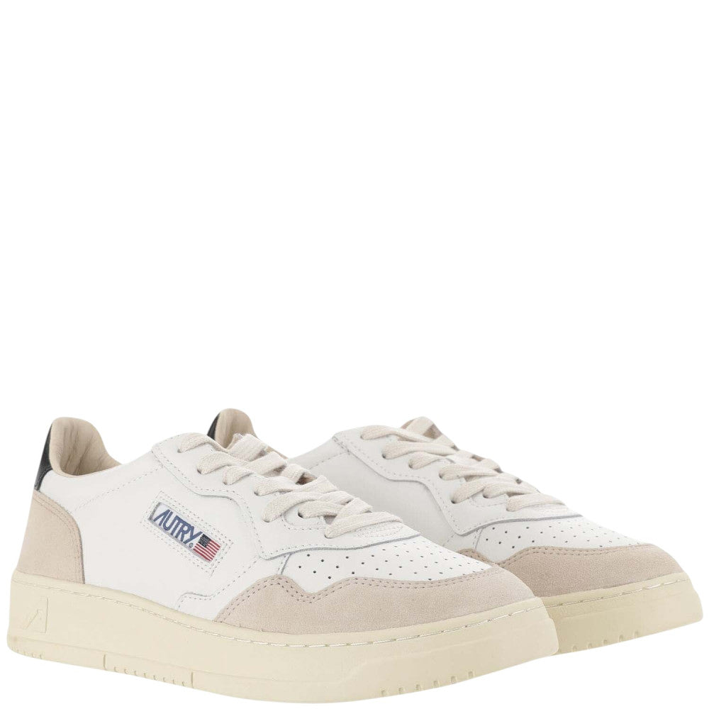 White Color Block Medalist Low Sneakers 2
