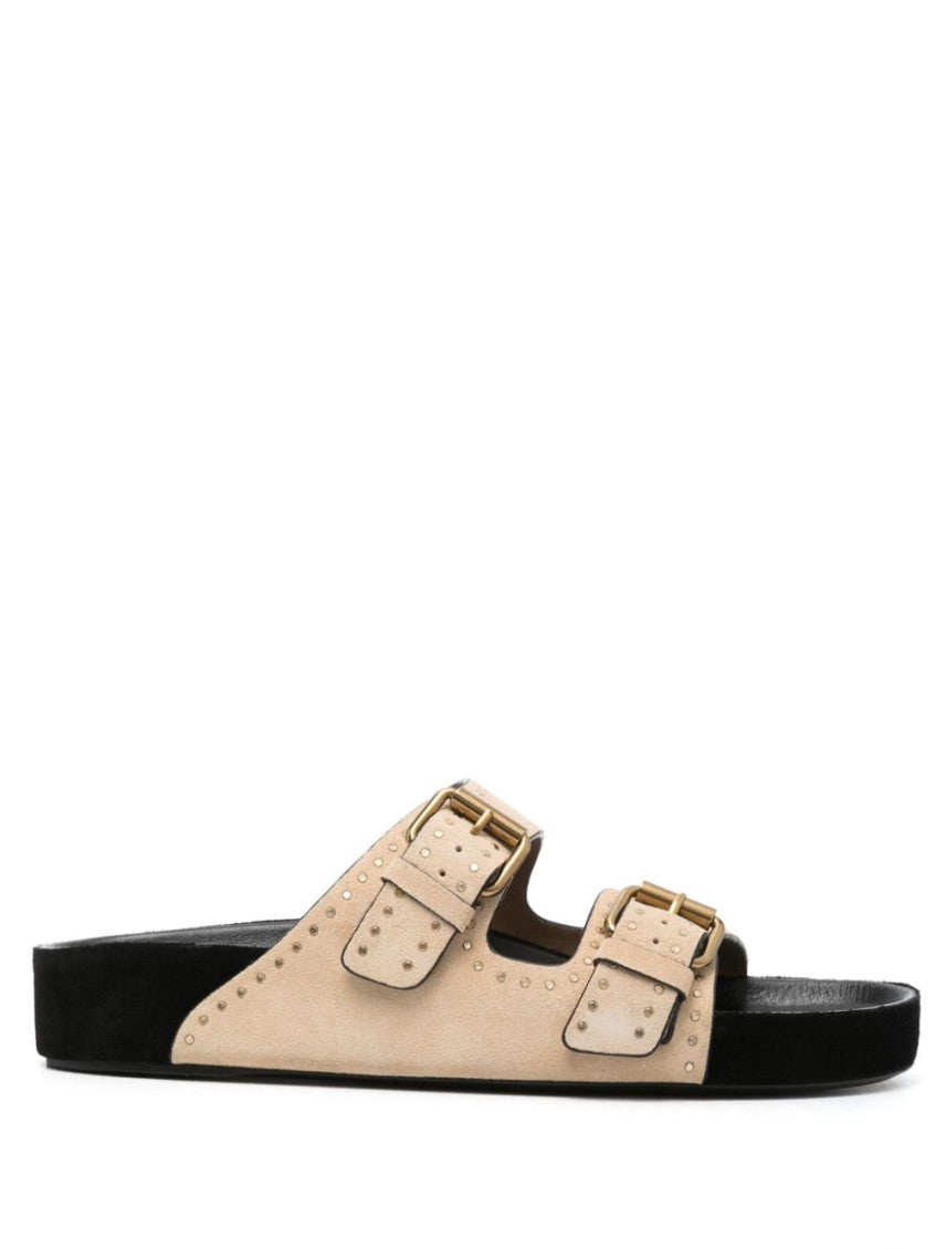 Beige Lennyo Buckle Sandals 1