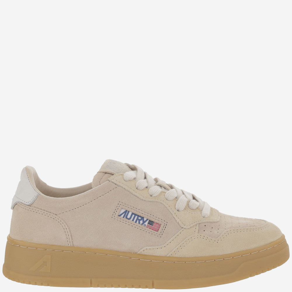 Beige Medalist Low Suede Sneakers 1