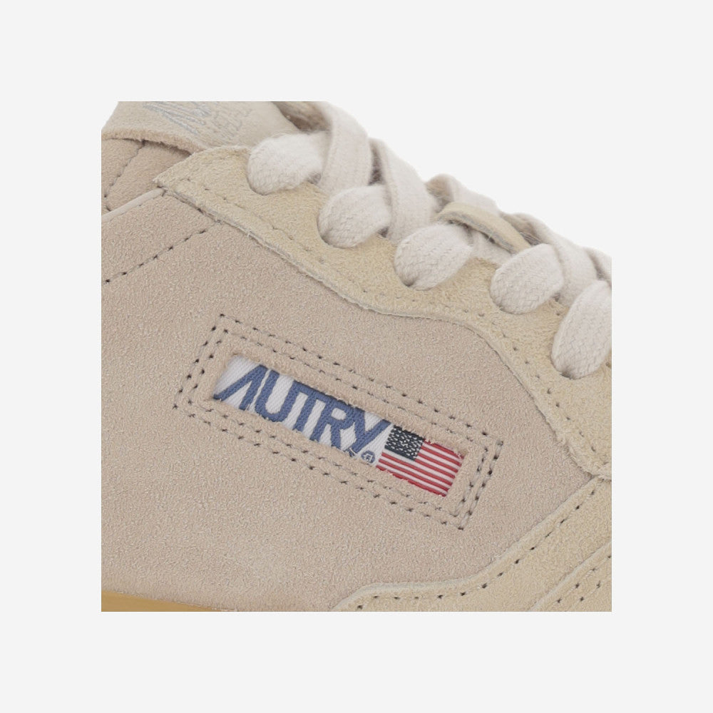 Beige Medalist Low Suede Sneakers 5