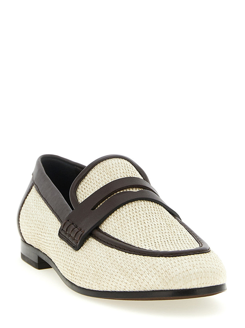 Beige Raffia Loafers 2