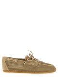 Beige Lace Up Loafers 1