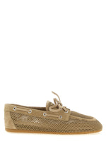 Beige Lace Up Loafers 1