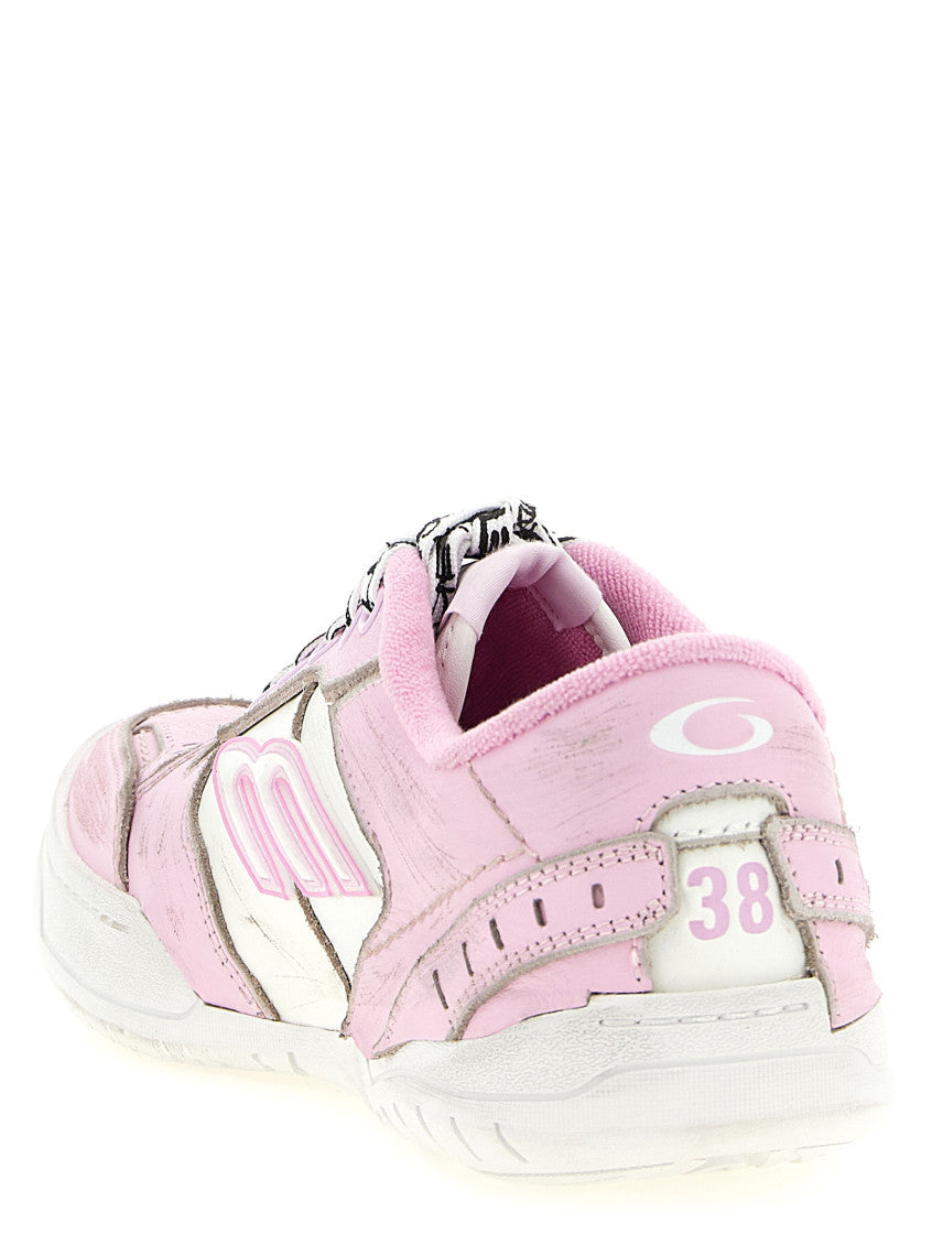 Pink Lace Up Sneakers 3