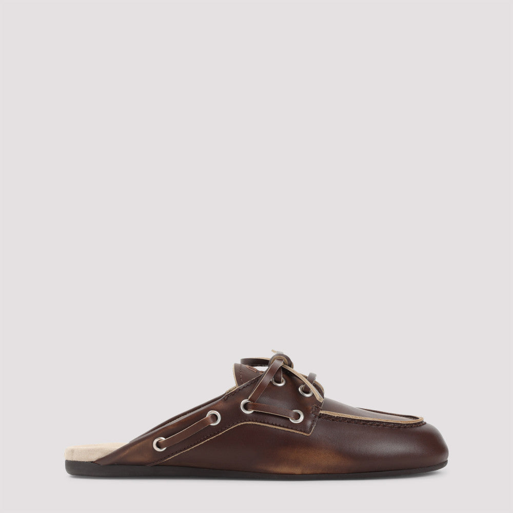 Brown Leather Mules 2